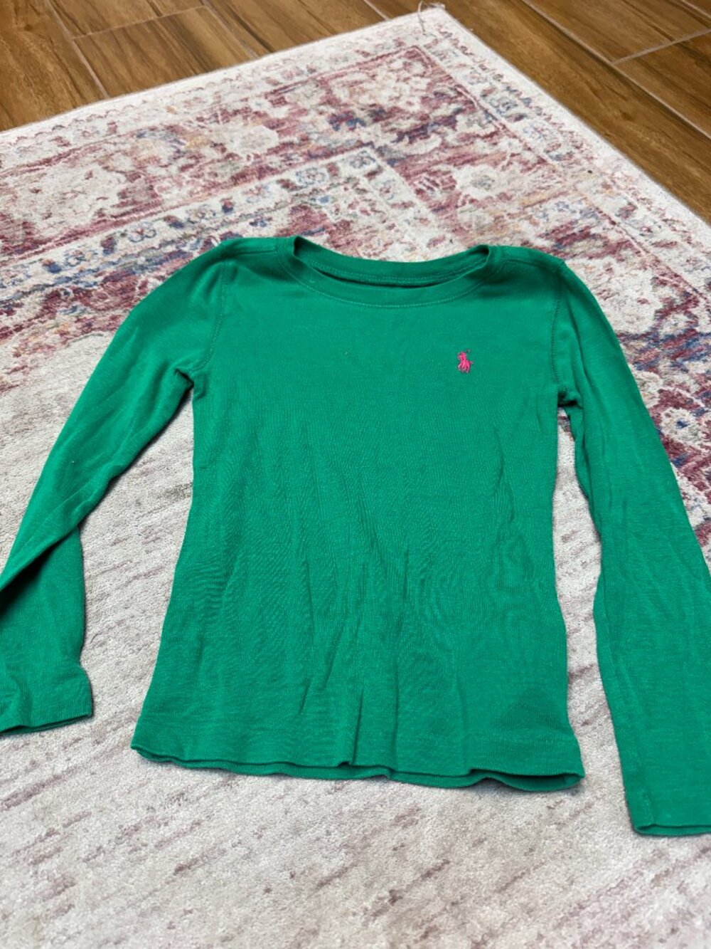 Polo Ralph Lauren Kids Girls Light Green Long Sleeve Shirt Size 3 In Great Shape